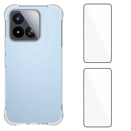 WANLONFENG for Xiaomi 17 Max WL2 Series TPU Case 2.0mm Phone Cover with 2Pcs Tempered Glass Films - Transparent - 1