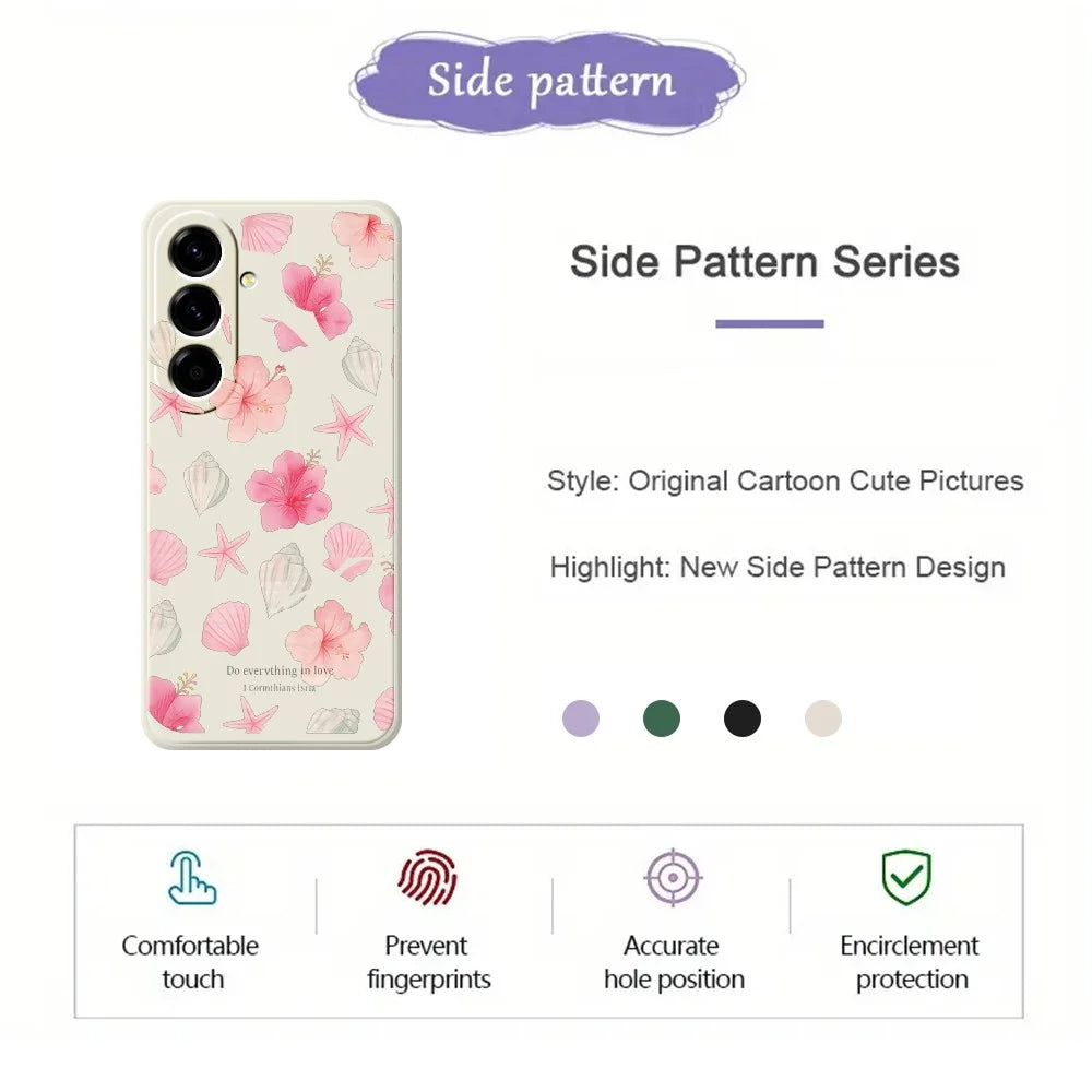 For Samsung Galaxy A27 5G Case Shell Peach Blossom Pattern Printing Straight Edge TPU Phone Back Cover - Beige - 2