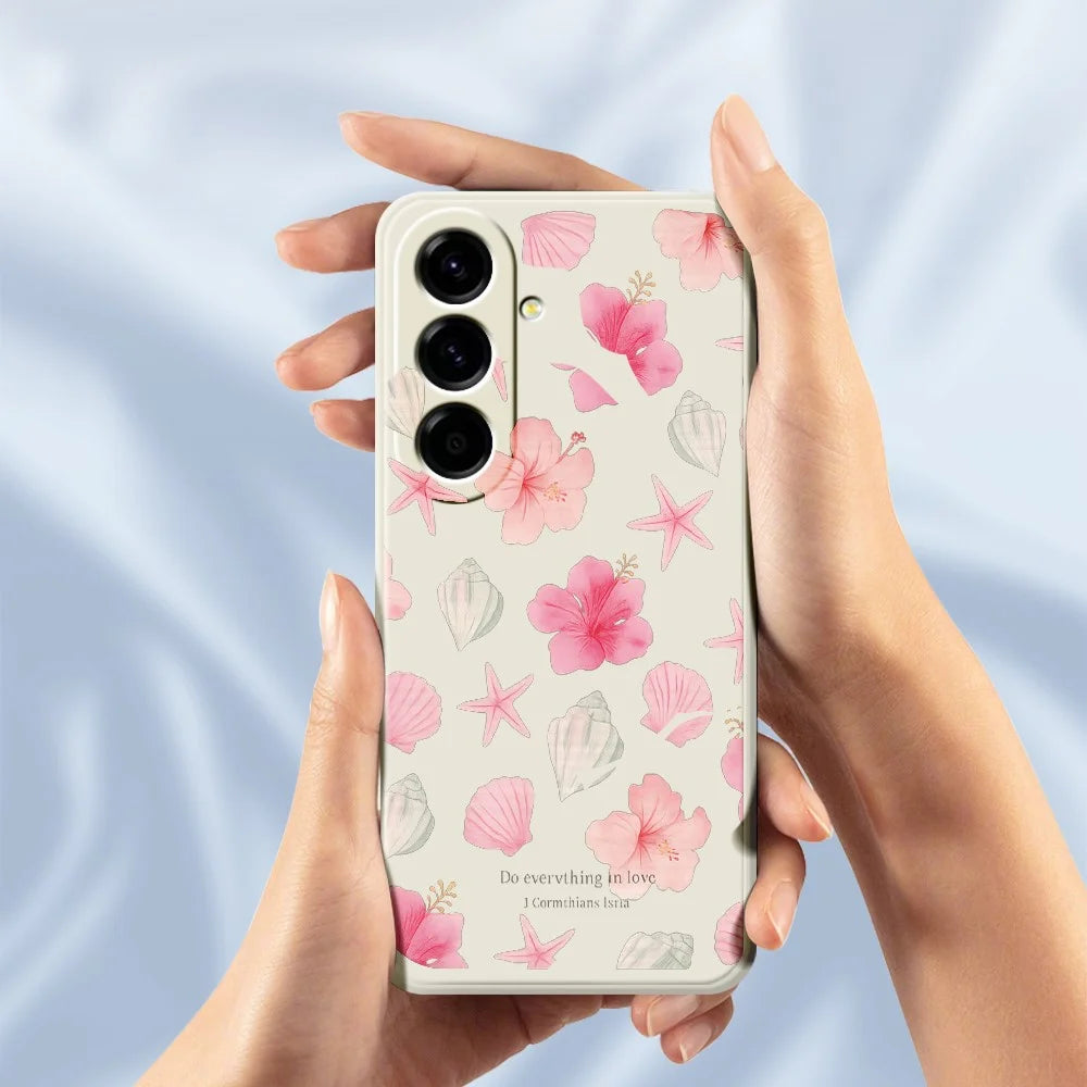 For Samsung Galaxy A27 5G Case Shell Peach Blossom Pattern Printing Straight Edge TPU Phone Back Cover - Beige - 6
