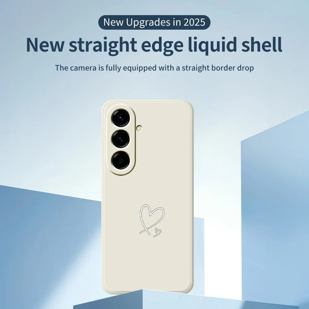 For Samsung Galaxy A27 5G Case White Love Pattern Printing Straight Edge TPU Phone Back Cover - Beige - 3