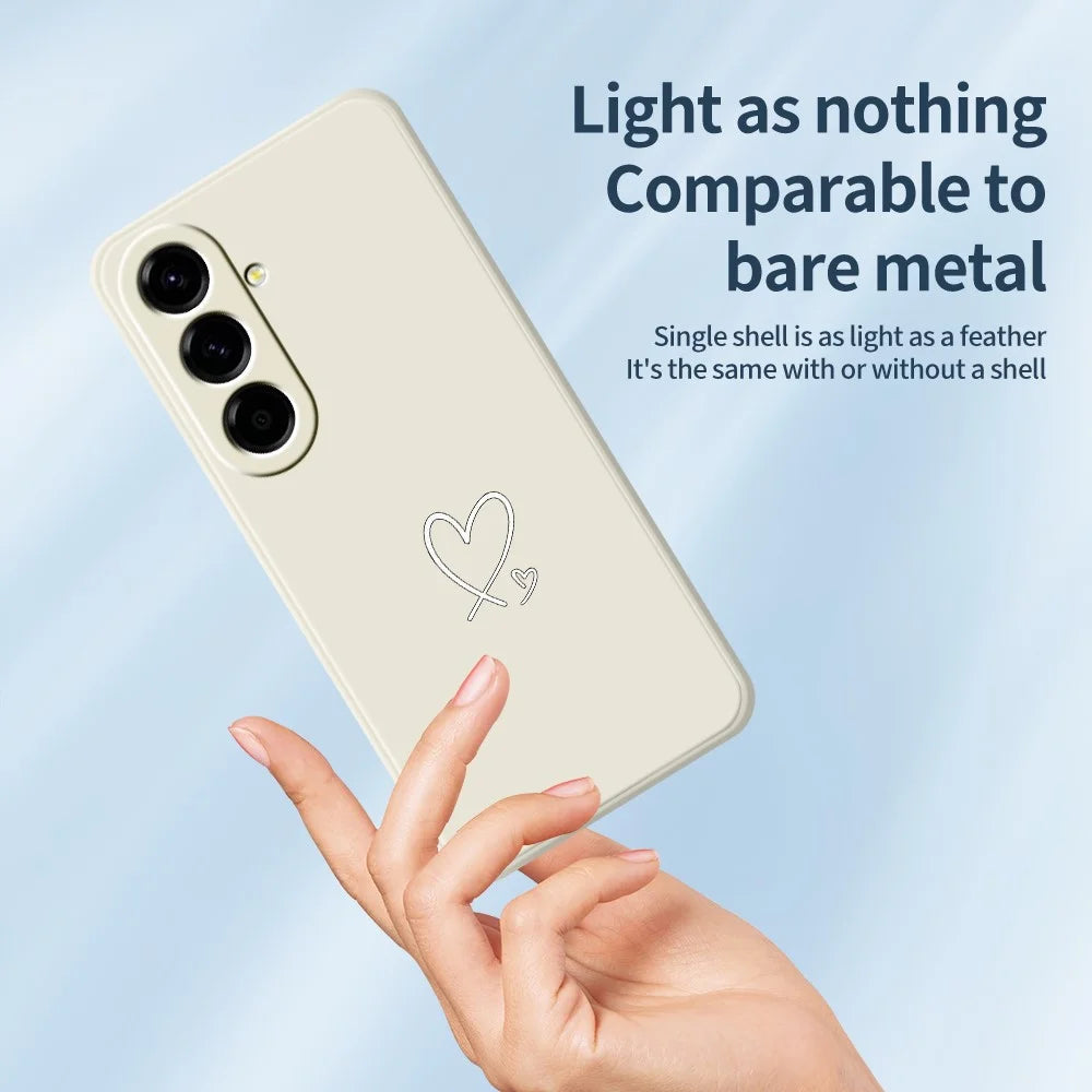 For Samsung Galaxy A27 5G Case White Love Pattern Printing Straight Edge TPU Phone Back Cover - Beige - 4