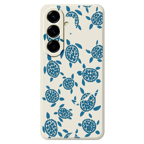For Samsung Galaxy A27 5G Case Blue Turtle Pattern Printing Straight Edge TPU Phone Back Cover - Beige - 1