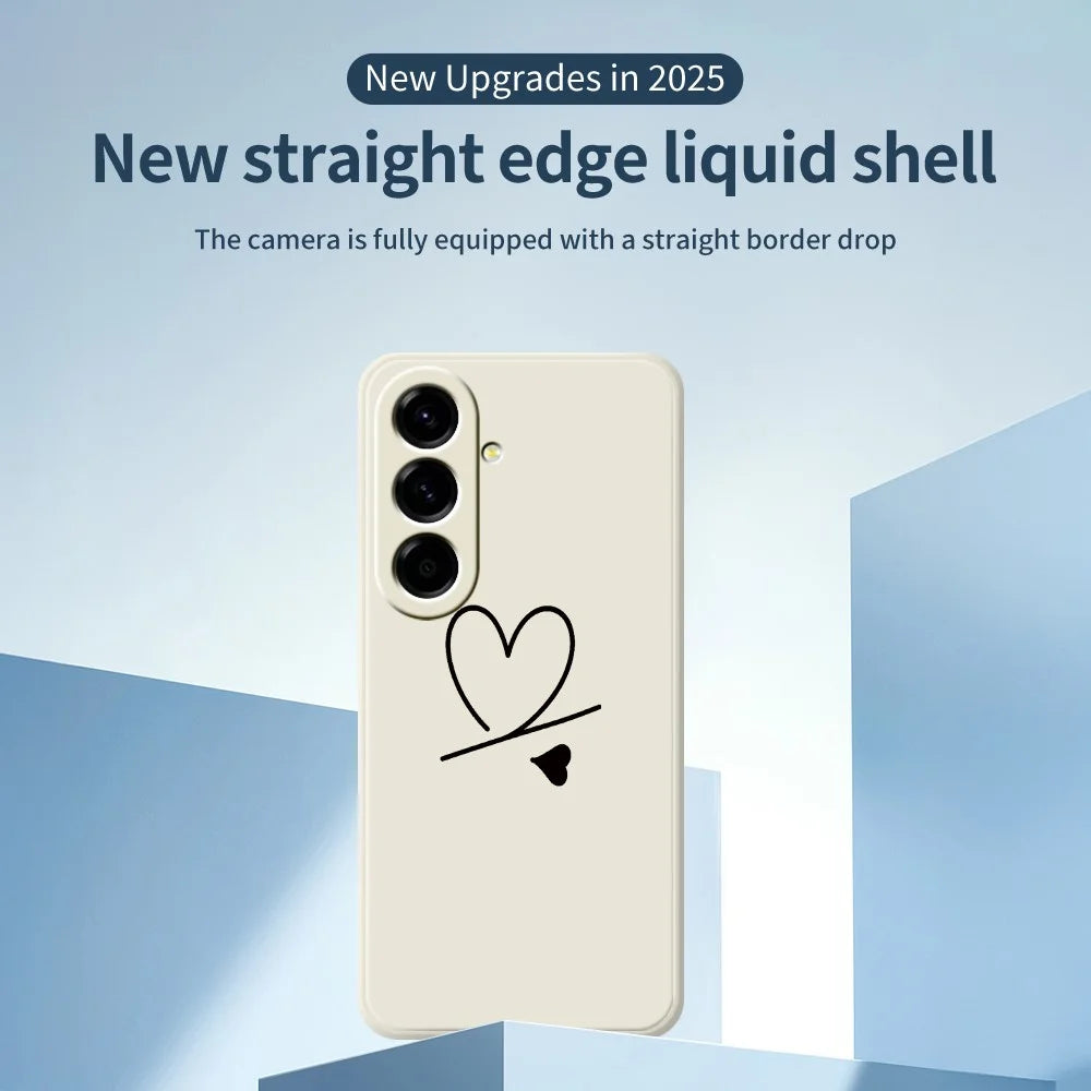 For Samsung Galaxy A27 5G Case Black Love Pattern Printing Straight Edge TPU Phone Back Cover - Beige - 3