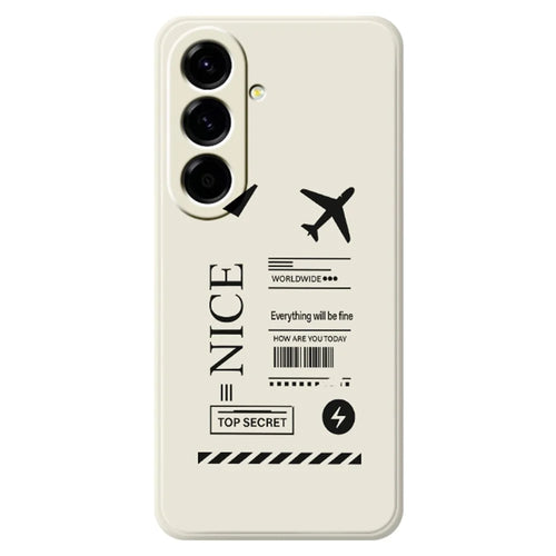 For Samsung Galaxy A27 5G Case Boarding Ticket Pattern Printing Straight Edge TPU Phone Back Cover - Beige - 1