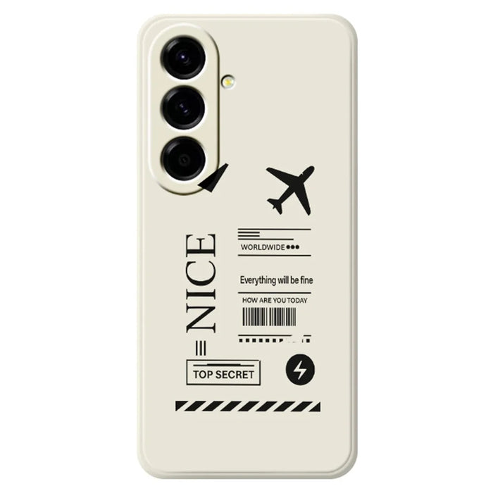 For Samsung Galaxy A27 5G Case Boarding Ticket Pattern Printing Straight Edge TPU Phone Back Cover - Beige - 1