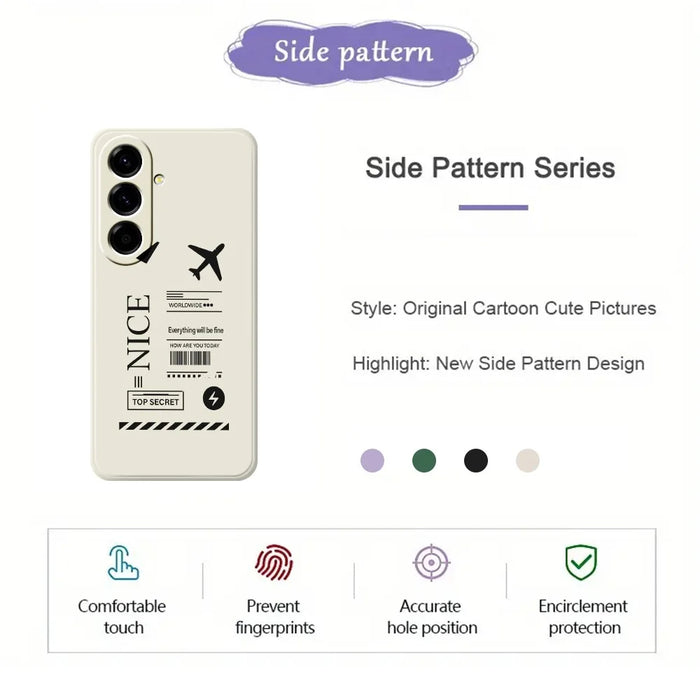 For Samsung Galaxy A27 5G Case Boarding Ticket Pattern Printing Straight Edge TPU Phone Back Cover - Beige - 2