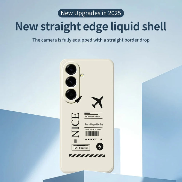 For Samsung Galaxy A27 5G Case Boarding Ticket Pattern Printing Straight Edge TPU Phone Back Cover - Beige - 3