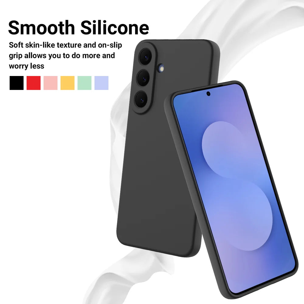 For Samsung Galaxy S26 FE Liquid Silicone Case Phone Back Cover with Hand Strap - Black - 3