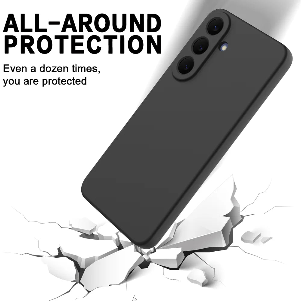 For Samsung Galaxy S26 FE Liquid Silicone Case Phone Back Cover with Hand Strap - Black - 5