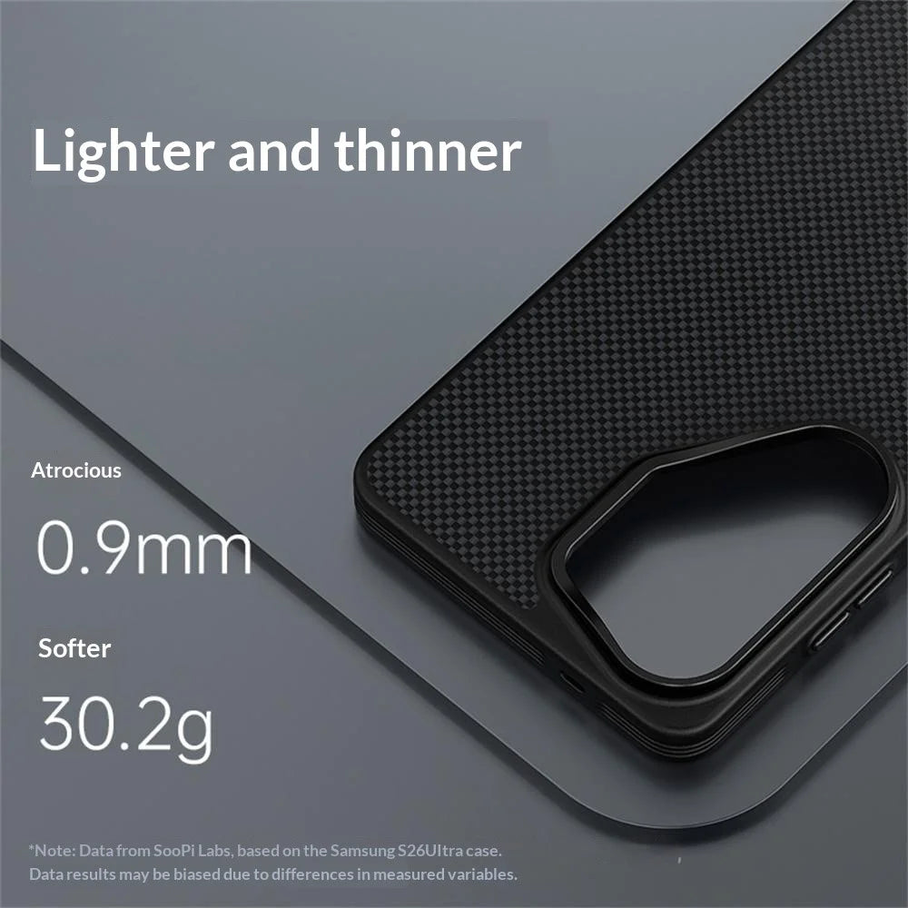 SOOPII for Samsung Galaxy S26 Ultra Magnetic Case Ultra-thin Aramid Fiber + TPU Shockproof Phone Cover - Black - 3