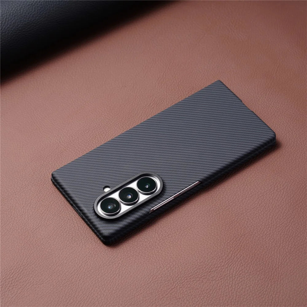 For Samsung Galaxy Z Fold8 Ultra Magnetic Case Carbon Fiber Texture PC Phone Cover with Tempered Glass Film - Black - 3
