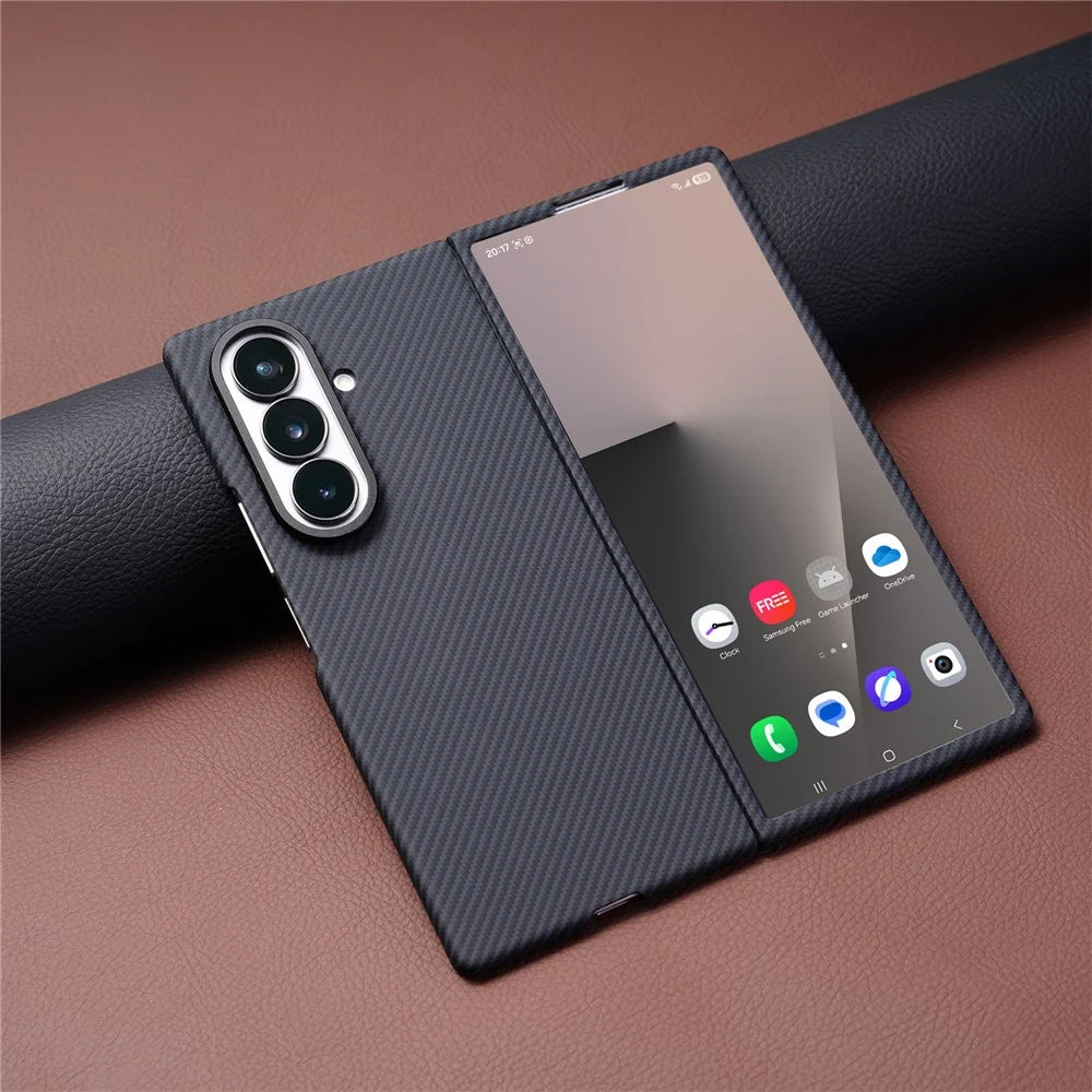 For Samsung Galaxy Z Fold8 Ultra Magnetic Case Carbon Fiber Texture PC Phone Cover with Tempered Glass Film - Black - 5
