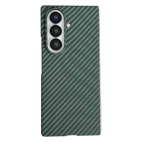 For Samsung Galaxy Z Fold8 Ultra Magnetic Case Carbon Fiber Texture PC Phone Cover with Screen Protector - Green - 1