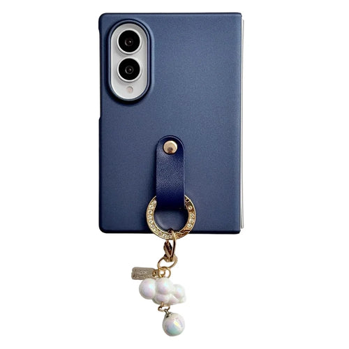For Samsung Galaxy Z Fold8 Case Ultra Slim PC Phone Cover with Pearl Pendant - Sapphire - 1