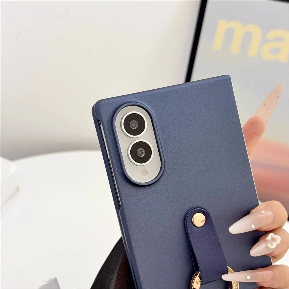 For Samsung Galaxy Z Fold8 Case Ultra Slim PC Phone Cover with Pearl Pendant - Sapphire - 4