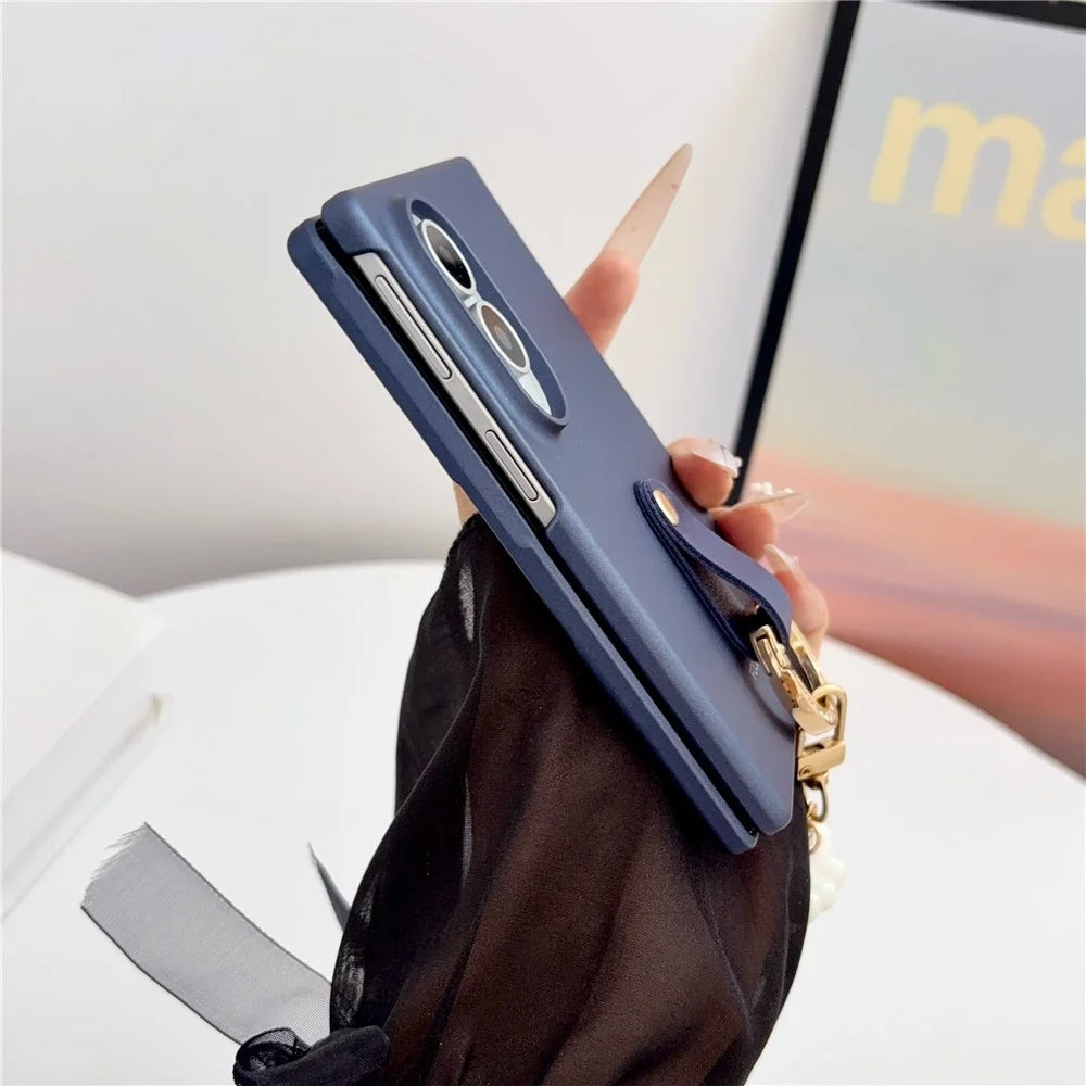 For Samsung Galaxy Z Fold8 Case Ultra Slim PC Phone Cover with Pearl Pendant - Sapphire - 5