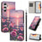 For Samsung Galaxy S26 FE Case Pattern Printing PU Leather Flip Wallet Phone Cover with Wrist Strap - Rose Butterfly - 2