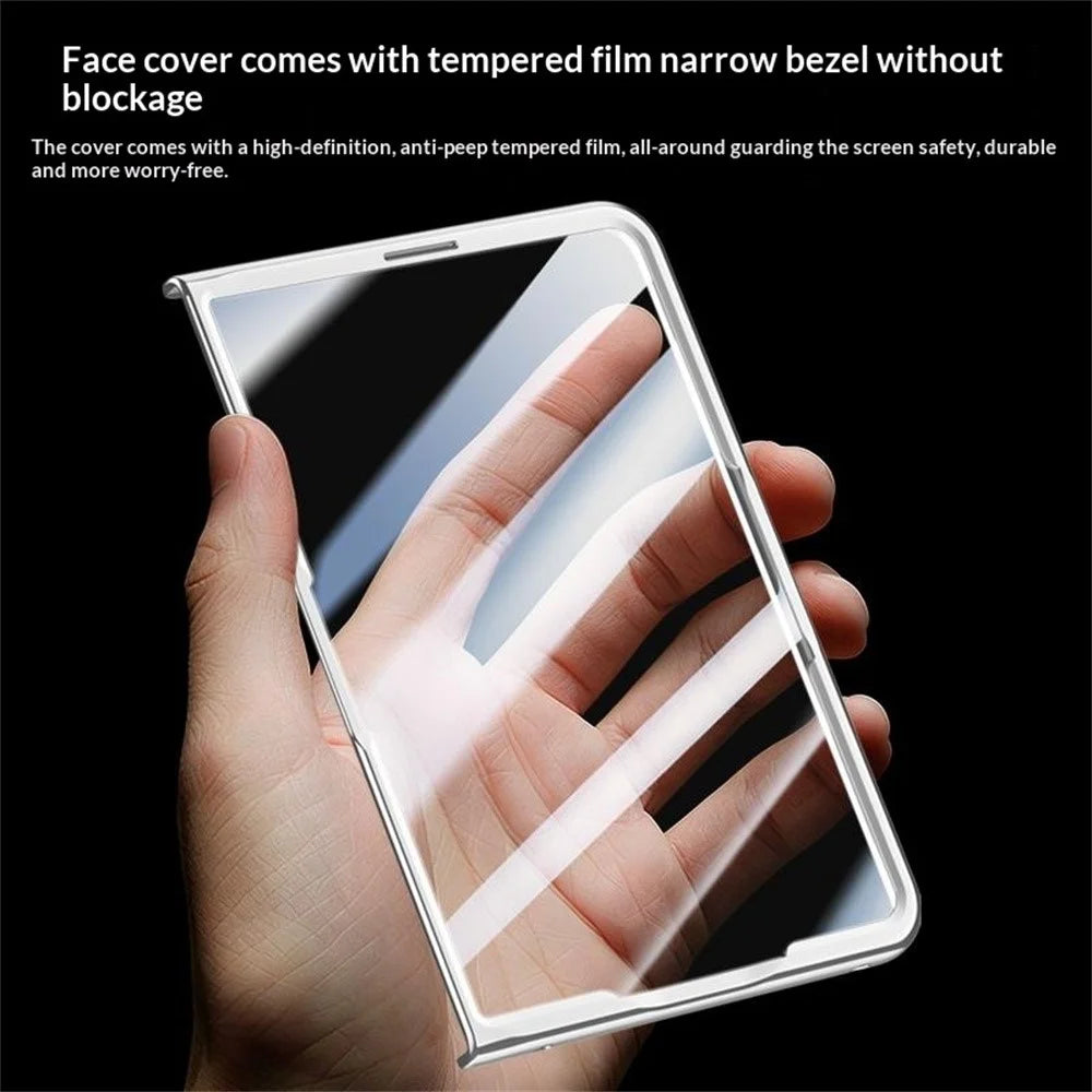 For Huawei Pura X Max Case AG Matte Foldable Phone Cover with Anti-spy Screen Protector - Black - 5