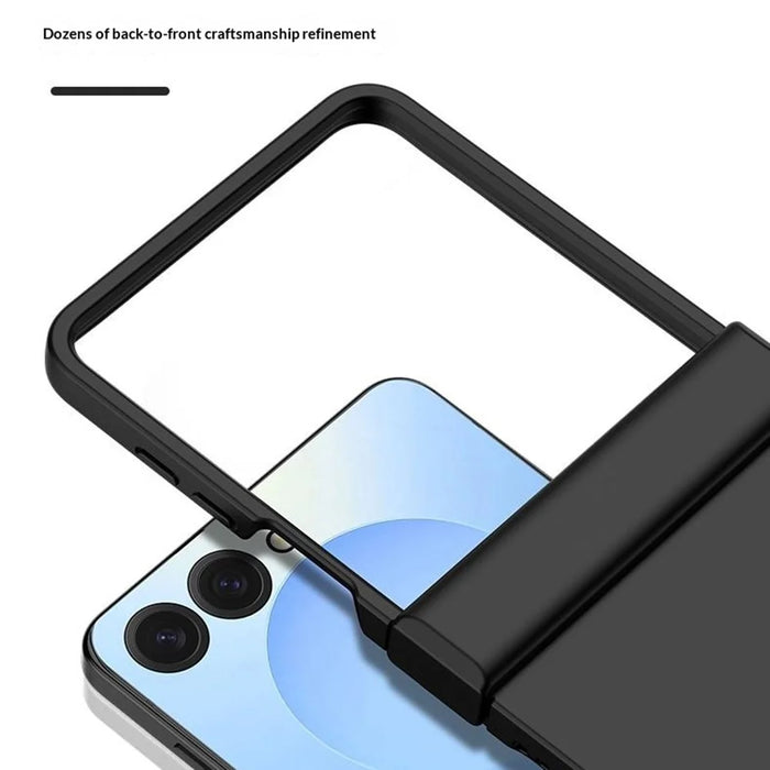 For Samsung Galaxy Z Flip8 Case Hinge Protection Skin-Touch PC Phone Cover - Black - 2