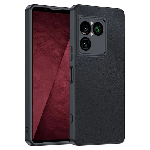 For Sony Xperia 1 VIII Case PU Leather Coated PC + TPU Anti-Drop Phone Cover - Black - 1