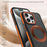 For iPhone 14 Pro Magnetic Case Double Color Rotating Ring Kickstand PC + TPU Phone Cover - Orange - 5