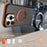 For iPhone 14 Pro Magnetic Case Double Color Rotating Ring Kickstand PC + TPU Phone Cover - Orange - 6