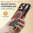 For iPhone 17 Pro Magnetic Case Double Color Rotating Ring Kickstand PC + TPU Phone Cover - Orange - 3