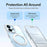 For iPhone 17 Magnetic Case Rotating Ring Kickstand Dual Color Acrylic + TPU Clear Phone Cover - White - 6