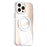 For iPhone 14 Pro Max Magnetic Case Rotating Ring Kickstand Dual Color Acrylic + TPU Clear Phone Cover - White - 2