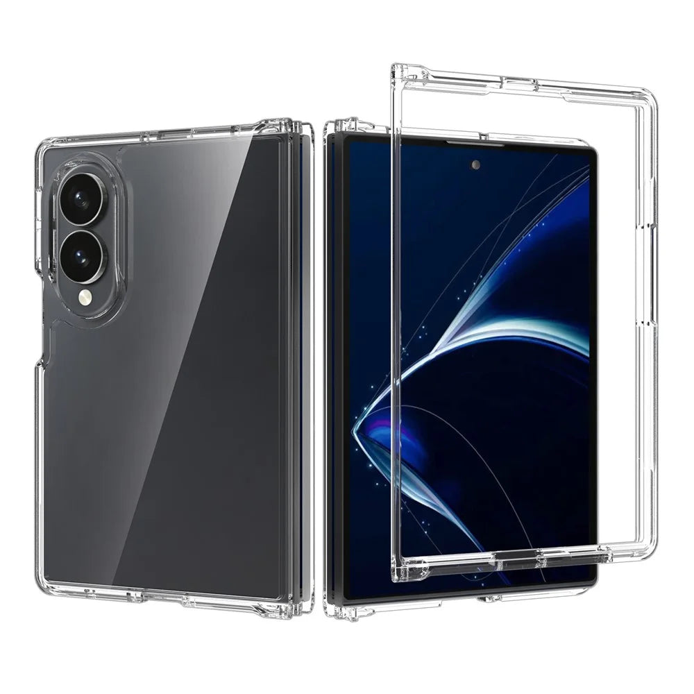 For Samsung Galaxy Z Fold8 Clear Phone Case TPU+Acrylic Shockproof Phone Back Cover - Transparent - 1