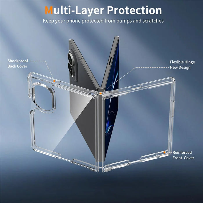 For Samsung Galaxy Z Fold8 Clear Phone Case TPU+Acrylic Shockproof Phone Back Cover - Transparent - 3