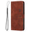 For Samsung Galaxy S26 FE Stand Case PU Leather Phone Cover Imprinted Heart Pattern - Brown - 3