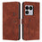 For Sony Xperia 1 VIII Stand Case PU Leather Phone Cover Imprinted Heart Pattern - Brown - 1