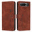 For TECNO Spark 50 5G Stand Case PU Leather Phone Cover Imprinted Heart Pattern - Brown - 1