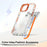For iPhone 17 Pro Max Case Metal Camera Kickstand Shockproof Clear PC + TPU Phone Cover - Transparent Orange - 3