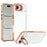 For iPhone Air Case Metal Camera Kickstand Shockproof Clear PC + TPU Phone Cover - Transparent Orange - 1