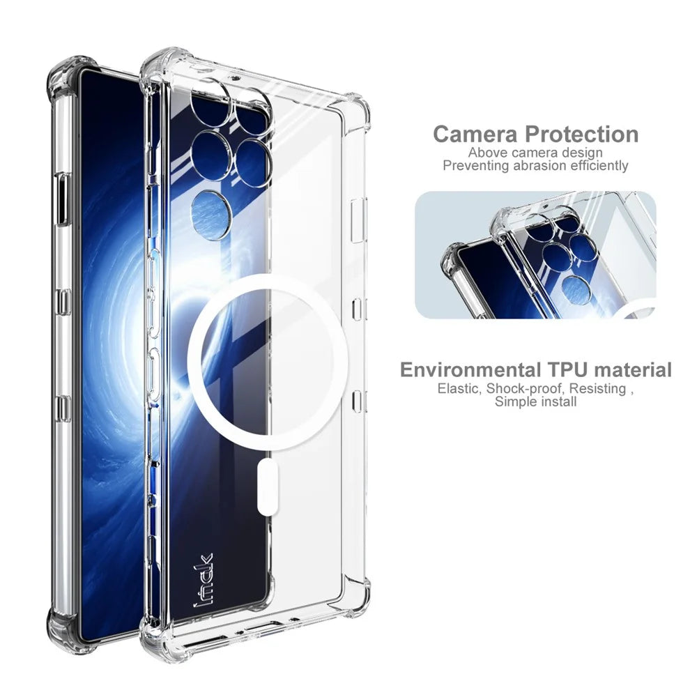 IMAK for ZTE nubia RedMagic 11 Pro 5G  /  11 Pro+ 5G  /  11S Pro 5G  /  11S Pro+ 5G Magnetic Case Airbag Shockproof Protection TPU Phone Cover - Transparent - 4
