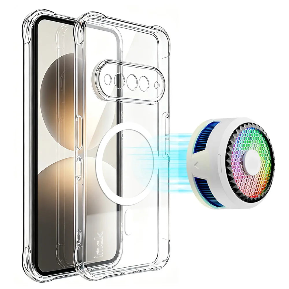 IMAK for Natural AI Phone Magnetic Case Airbag Shockproof Protection TPU Phone Cover - Transparent - 1