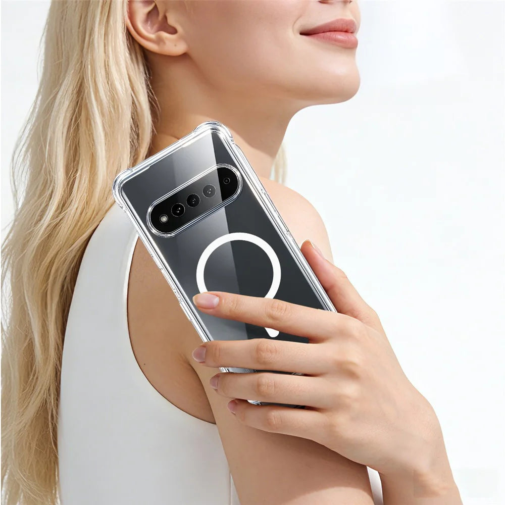 IMAK for Natural AI Phone Magnetic Case Airbag Shockproof Protection TPU Phone Cover - Transparent - 6