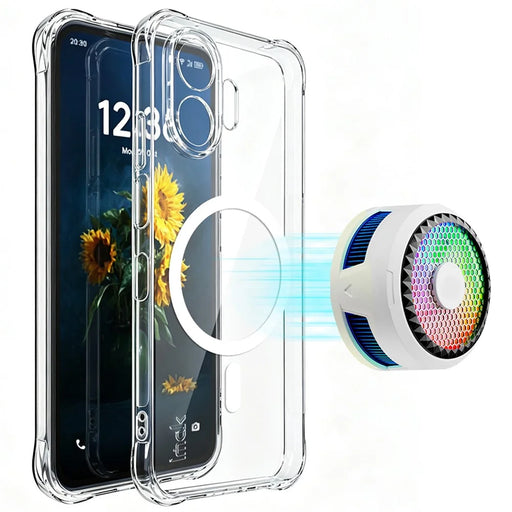 IMAK for TCL NxtPaper 70 Pro 5G Magnetic Case Airbag Shockproof Protection TPU Phone Cover - Transparent - 1