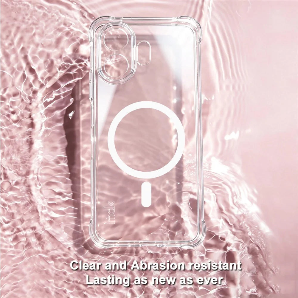 IMAK for TCL NxtPaper 70 Pro 5G Magnetic Case Airbag Shockproof Protection TPU Phone Cover - Transparent - 5