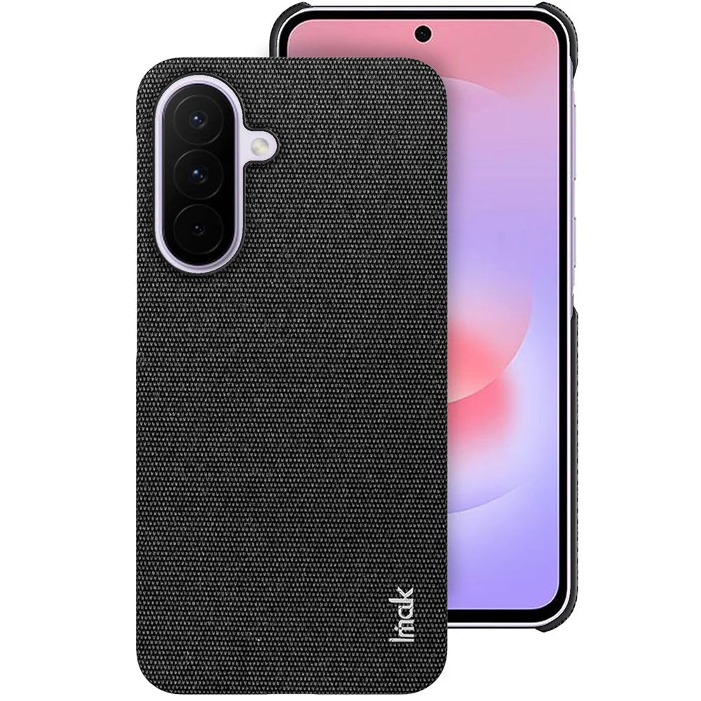 IMAK Ruiyi Series for Samsung Galaxy M47 5G / A27 5G Case Fabric Texture Leather + PC Phone Back Cover - Black - 1