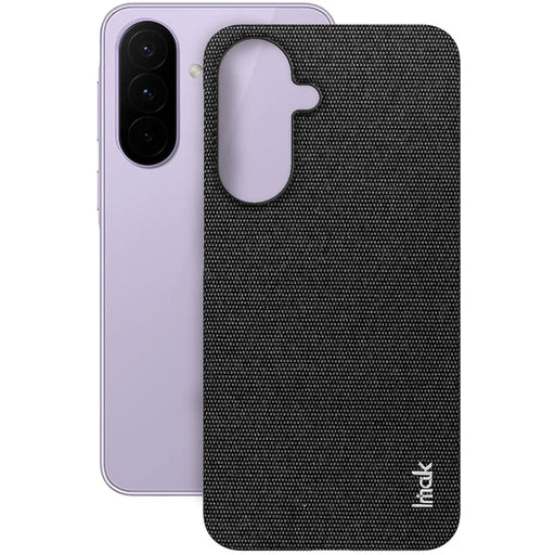 IMAK Ruiyi Series for Samsung Galaxy M47 5G / A27 5G Case Fabric Texture Leather + PC Phone Back Cover - Black - 2