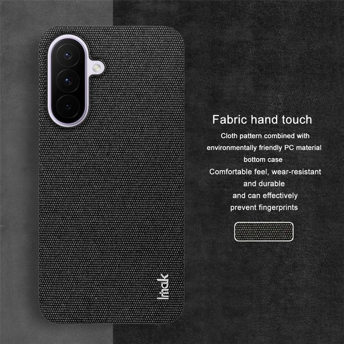 IMAK Ruiyi Series for Samsung Galaxy M47 5G / A27 5G Case Fabric Texture Leather + PC Phone Back Cover - Black - 5