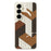For Samsung Galaxy A37 5G Case Geometric Wood Grain Pattern Printing Straight Edge TPU Phone Back Cover - Beige - 1