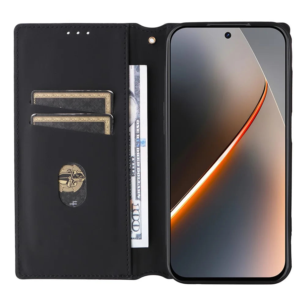 For ZTE nubia Neo 5 5G Case Wallet Rhombus Imprinted PU Leather Phone Cover - Black - 2
