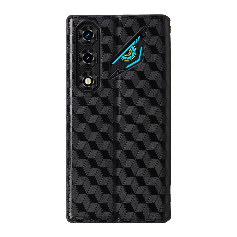For ZTE nubia Neo 5 5G Case Wallet Rhombus Imprinted PU Leather Phone Cover - Black - 7