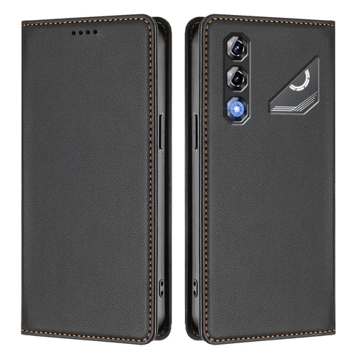 For ZTE nubia Neo 5 Pro 5G Leather Wallet Case Magnetic Closure RFID Blocking Phone Cover - Black - 1