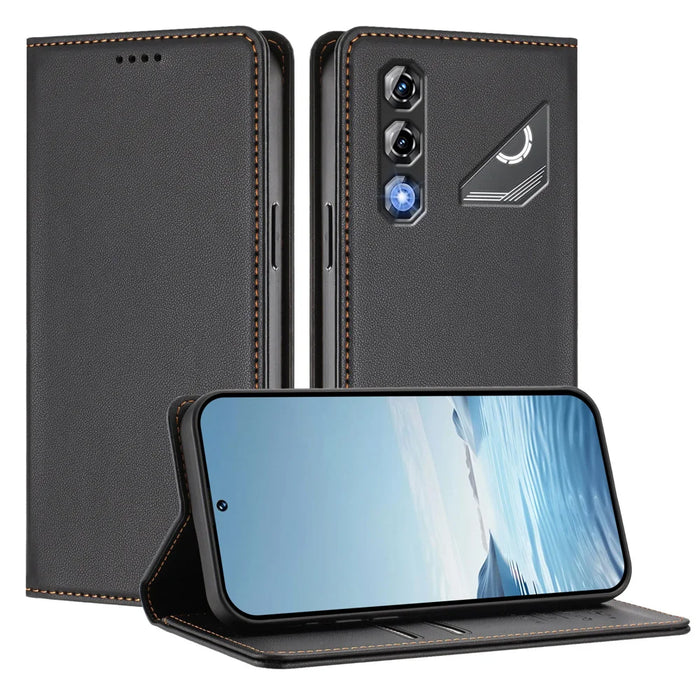 For ZTE nubia Neo 5 Pro 5G Leather Wallet Case Magnetic Closure RFID Blocking Phone Cover - Black - 2