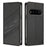 For Natural AI Phone Case 009 Punk Style Imprinted Wallet Stand Folio Flip Leather Cover - Black - 1